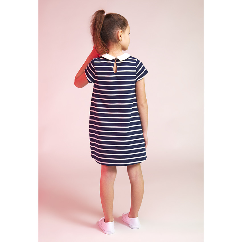 Vestido de felpa rayado con lentejuelas mágicas para niña 