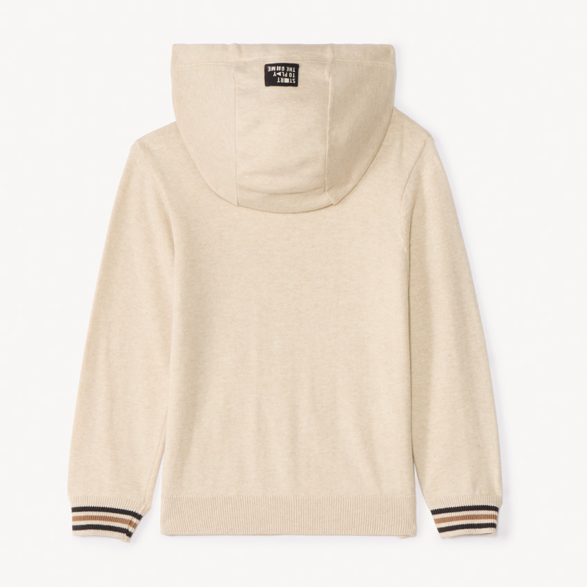 Sudadera con capucha con inscripción jacquard para chico 