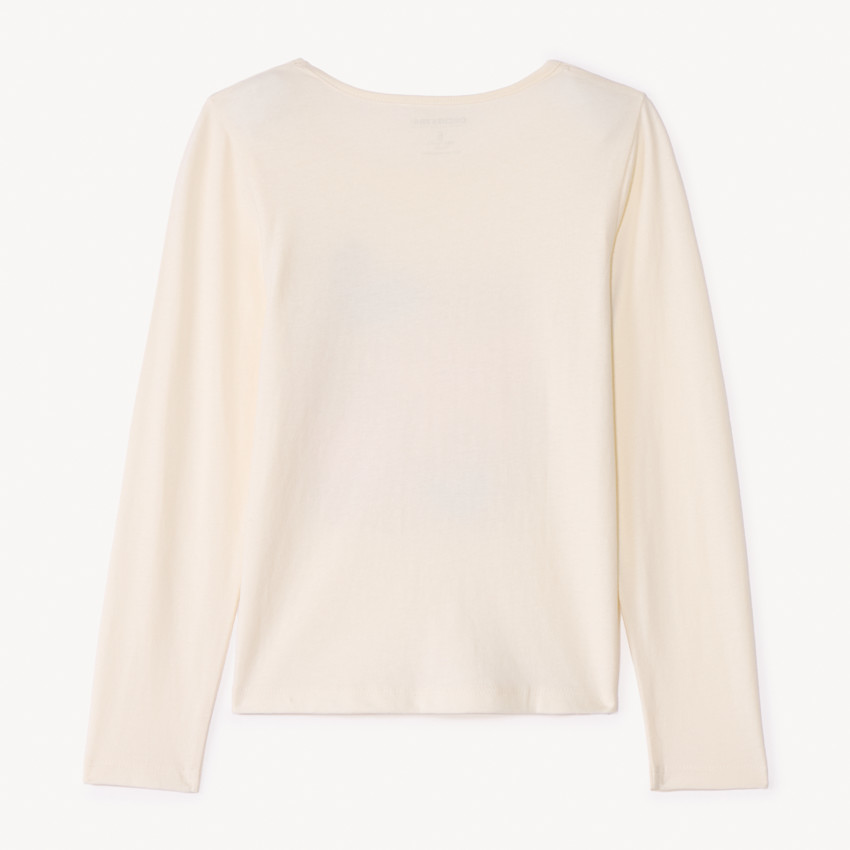 Camiseta de manga larga con estampado brillante para niña 