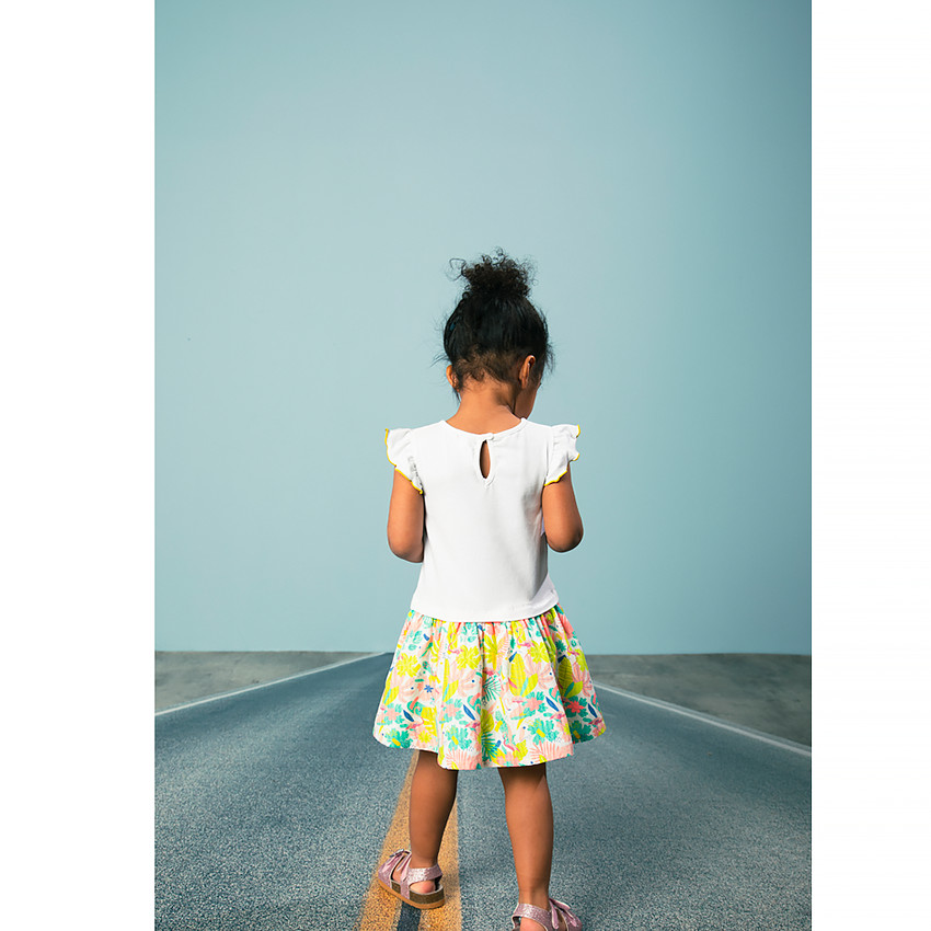 Robe 2 en 1 imprimé tropical pour bébé fille 