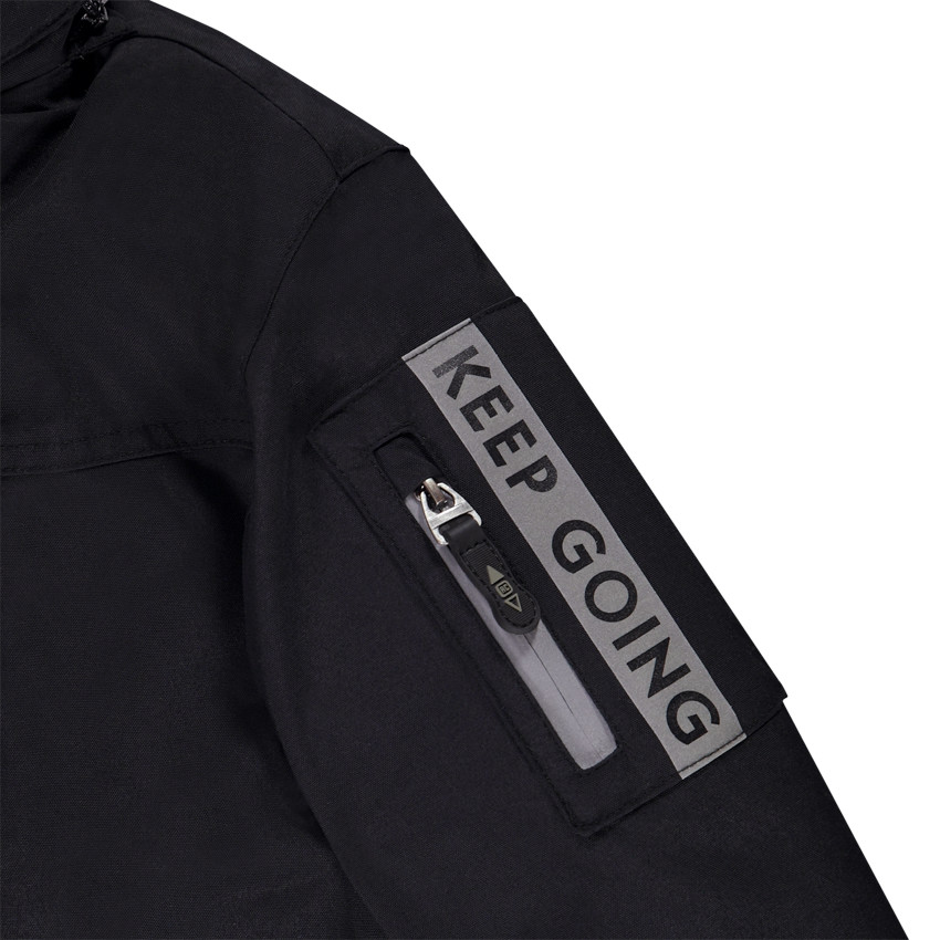 Parka en poliéster con capucha con pelo falso y forro micropolar para niño 