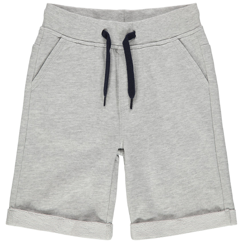 Bermudas de felpa unicolor con cintura elástica para niño 