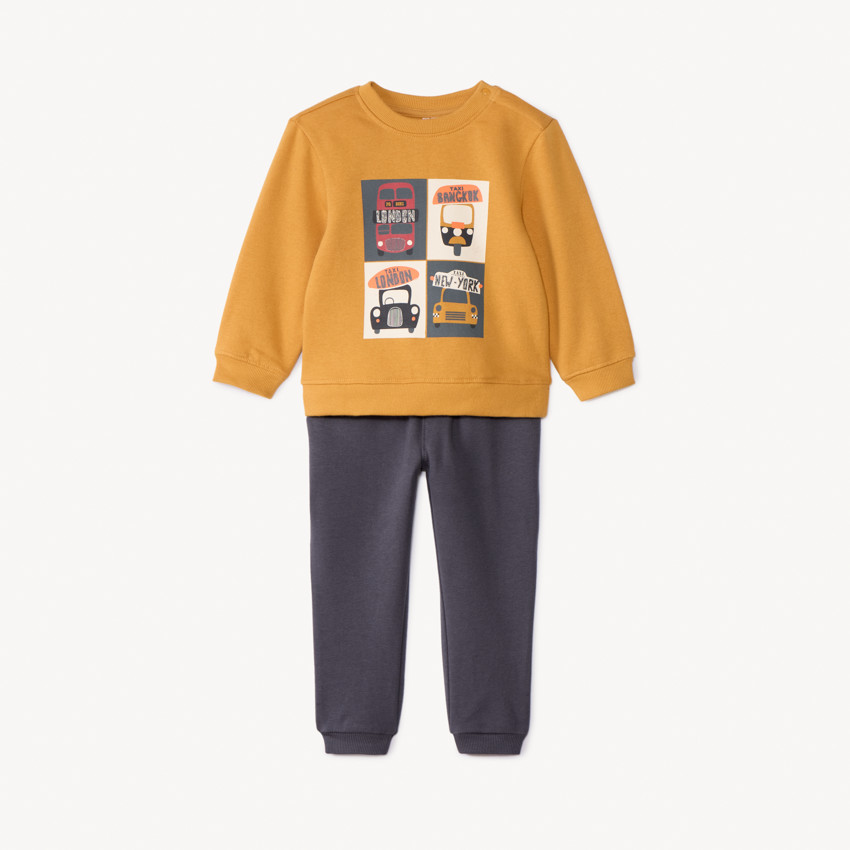 Conjunto de chándal de felpa estampada para bebé niño 