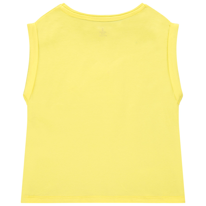 Camiseta manga corta estampado texto y flores 