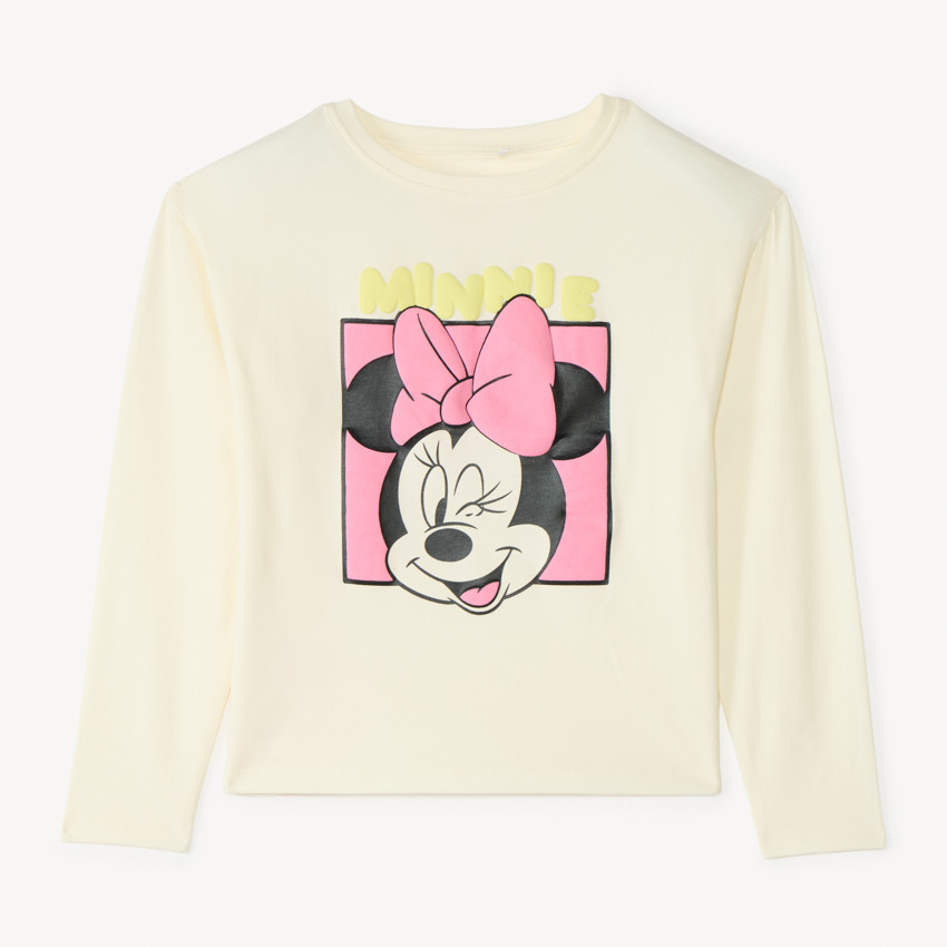 Camiseta de manga larga con estampado de Minnie Disney para niña. 