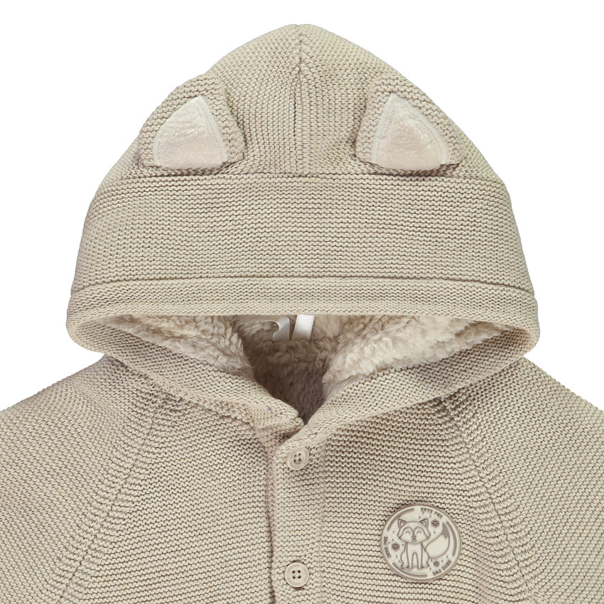 Chaleco de punto con capucha divertida y forro para bebé niño 