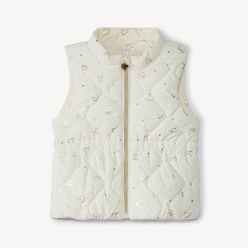 Chaleco acolchado con estampado de corazones para bebé niña 