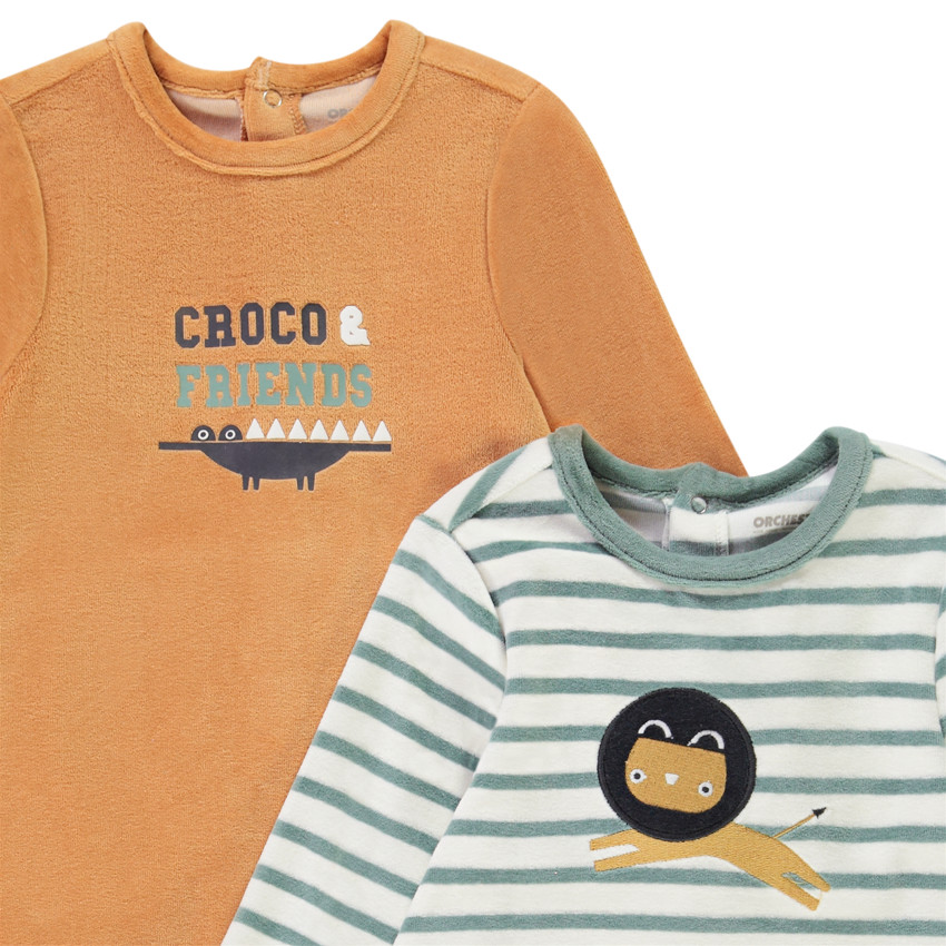 Lote de 2 peleles fantasía para bebé niño con aperturas diferentes según la edad 