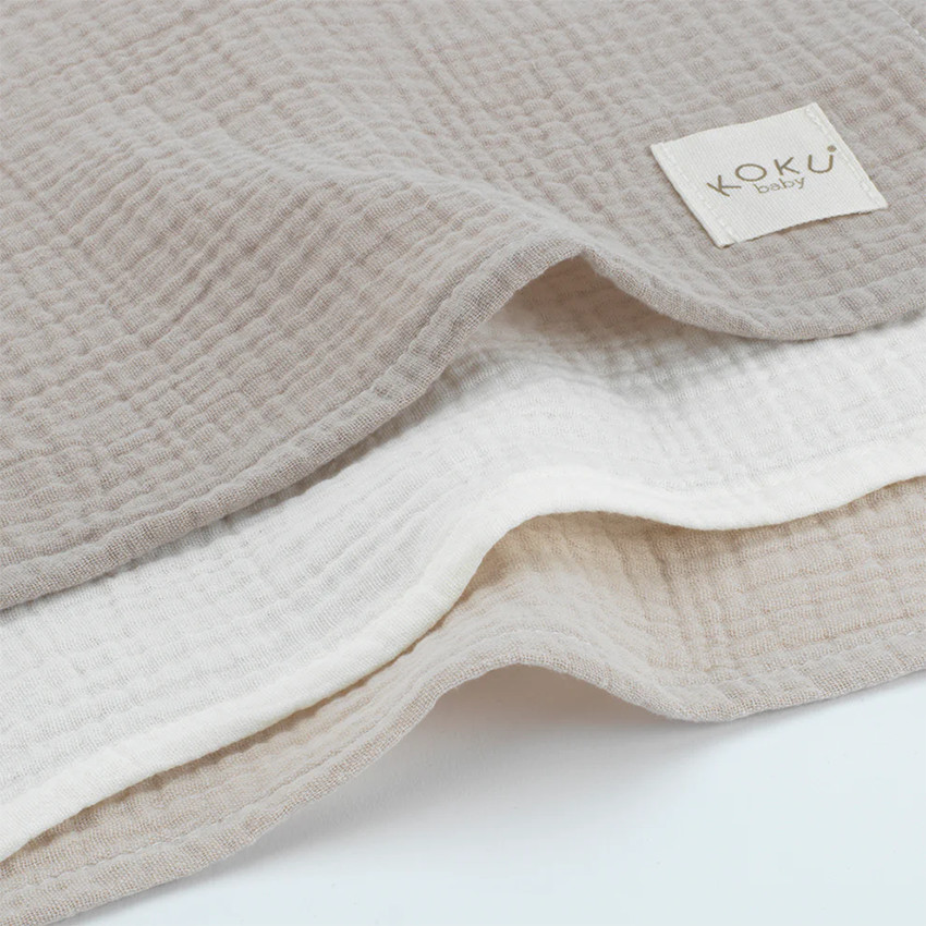 Pack 3 muselinas 35x35cm - Natural 