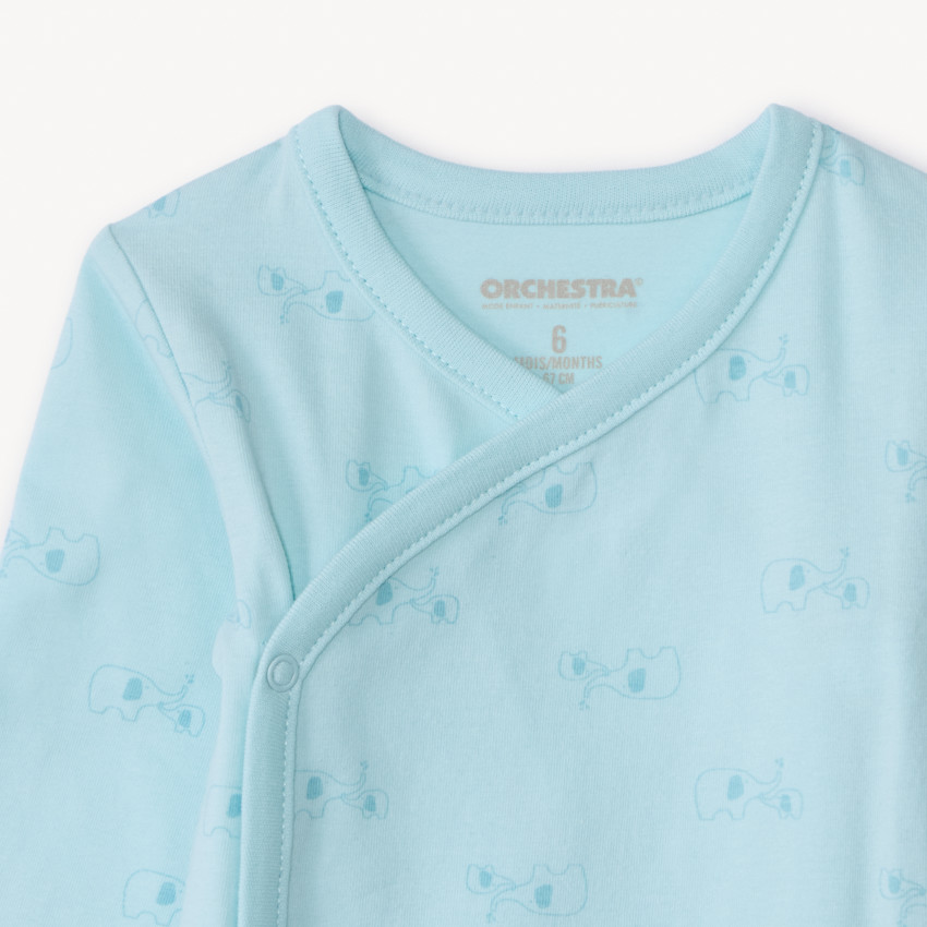 Lote de 2 bodies de manga larga con estampado de elefantes para bebé niño 