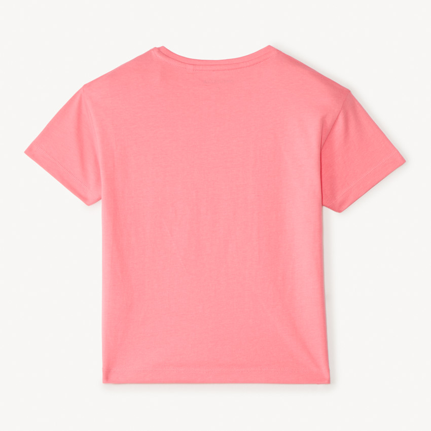 Camiseta de manga corta de corte oversize con estampado floral para niña 