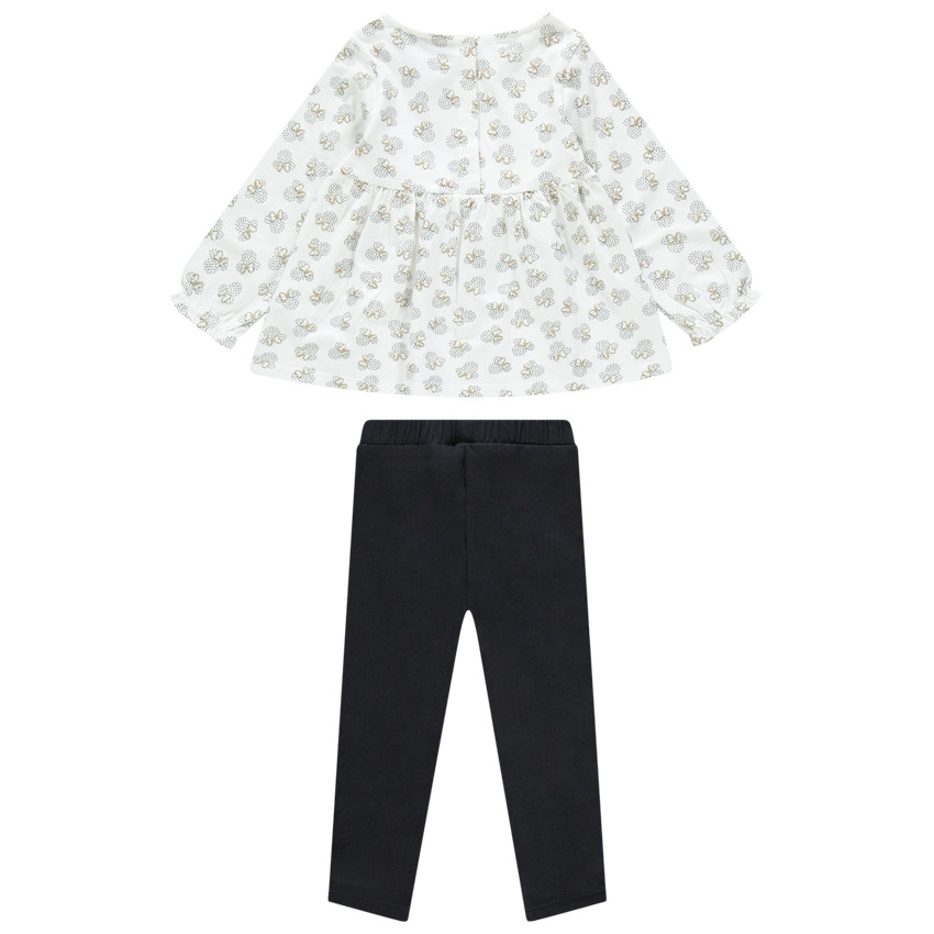 Ensemble avec tunique imprimée Minnie Disney et legging à bandes 