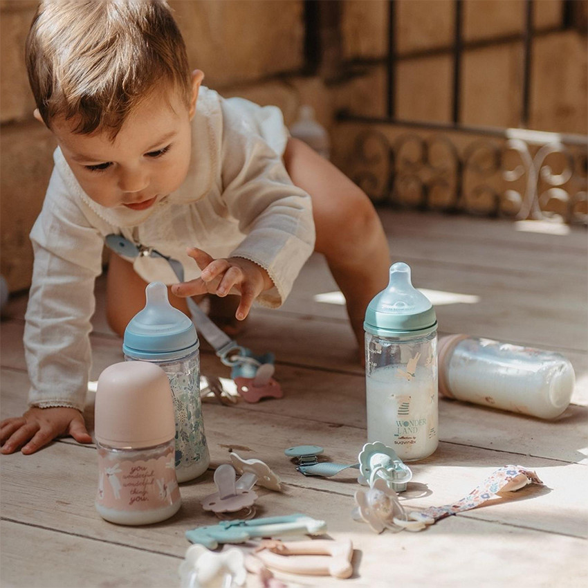 Biberón con tetina fisiológica SX PRO L 360ml Wonderland Liberty beige 