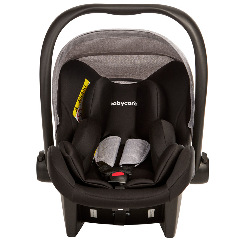 Carro trio combinado con silla de coche y capazo jaspeado/gris 