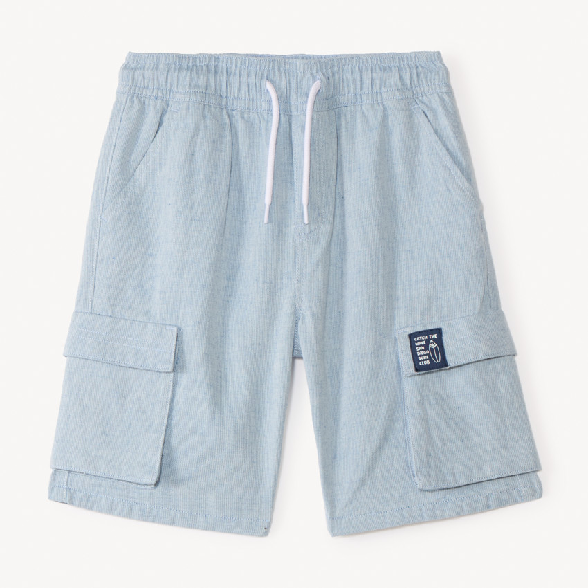 Short estilo cargo de tela lisa para niño 