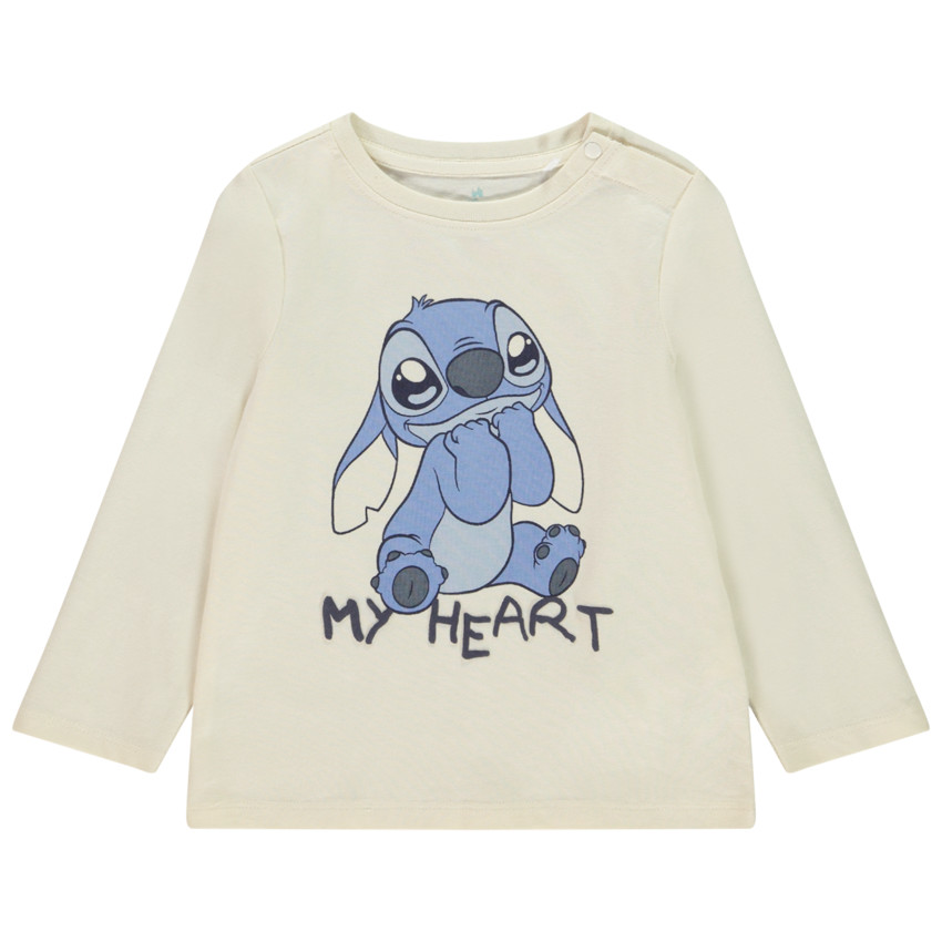 Camiseta de manga larga estampada Stitch Disney para bebé niño 