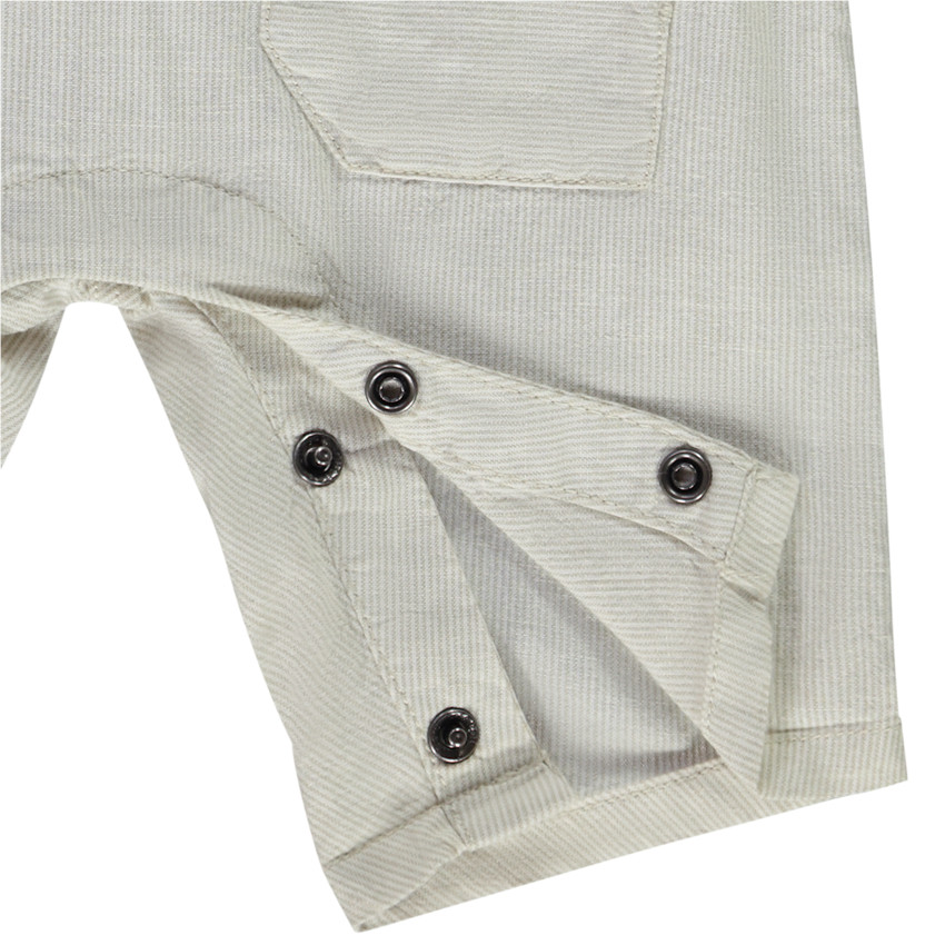 Pelele corto a rayas con bolsillos para bebé niño 