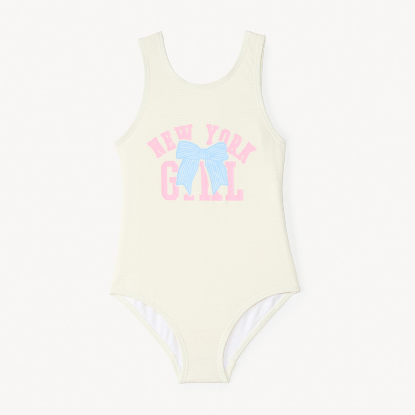 Bañador de una pieza texturizado con estampado divertido para niña 