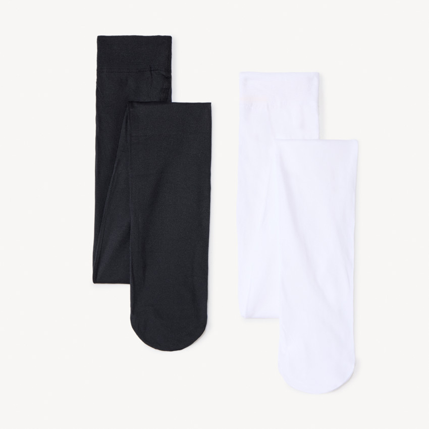Lote de 2 pares de medias finas lisas para niña 