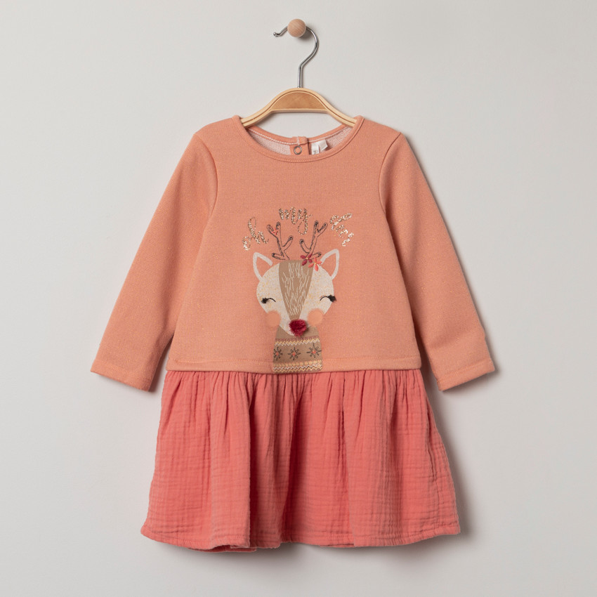 Robe effet 2 en 1 à animaux printés et broderies  Additional Robe effet 2 en 1 à animaux printés et broderies