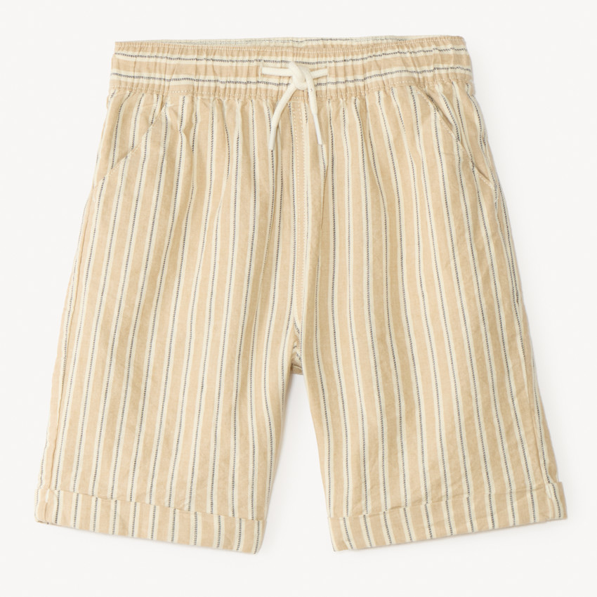 Short de tela a rayas para niño 