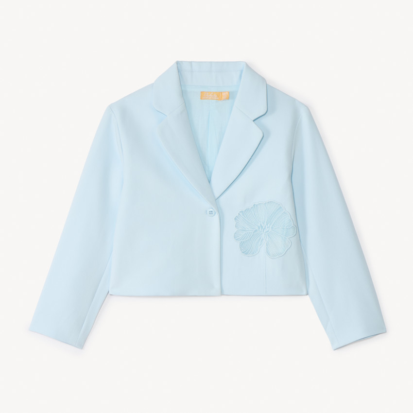 Chaqueta de lona estilo blazer en un color sólido para niña 