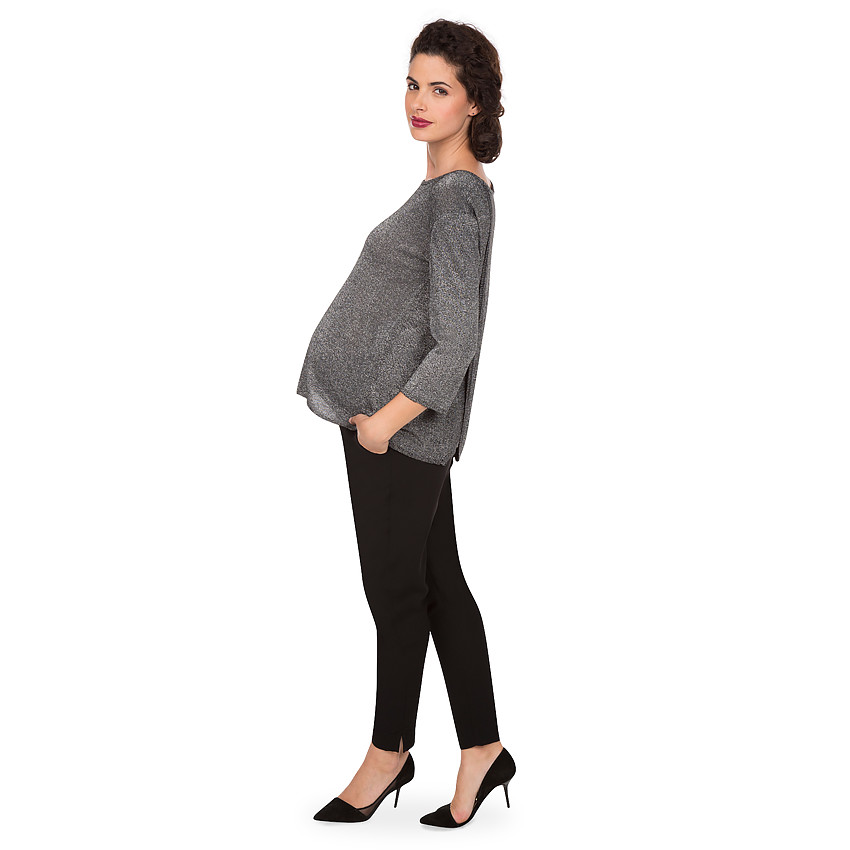 Jersey de premamá de lúrex con espalda cruzada 