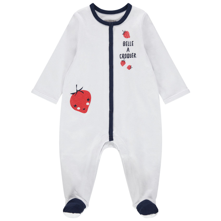 Pack de 2 peleles de algodón con estampado de mensaje y fresas 