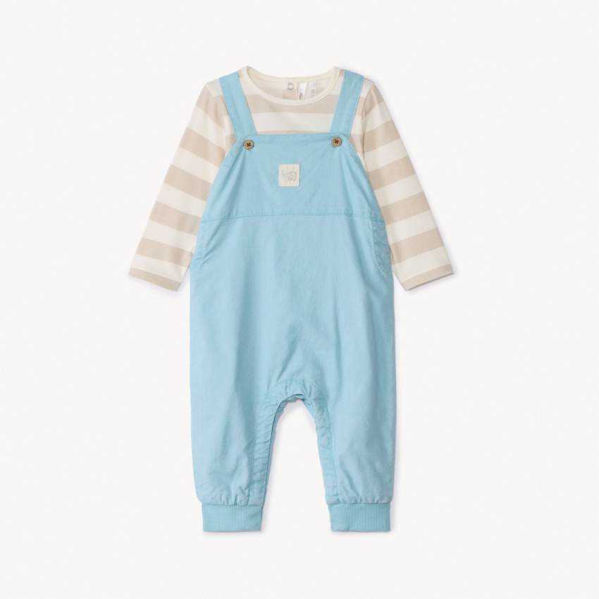 Conjunto 2 piezas con peto para bebé niño 