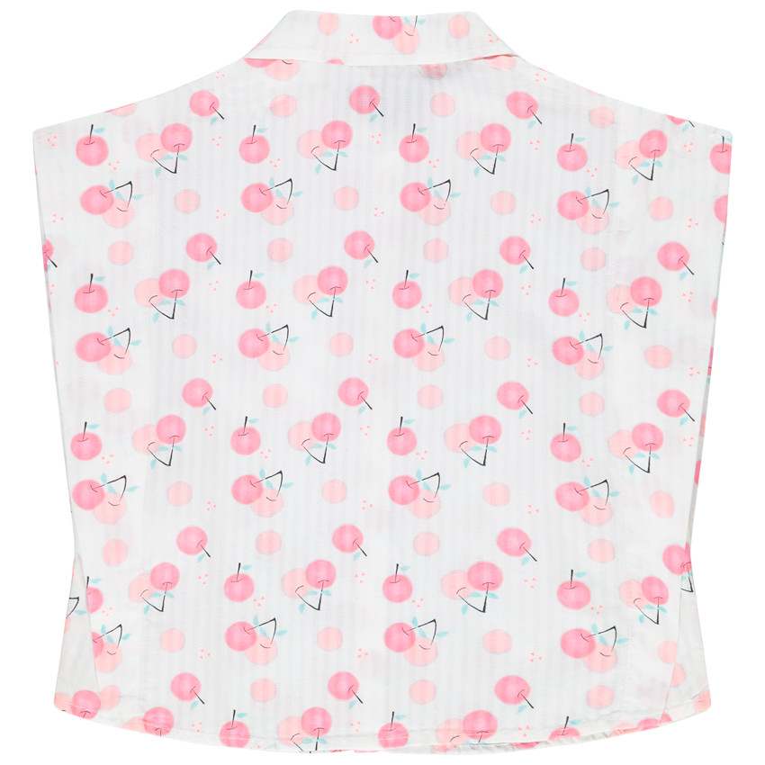 Camisa de manga corta con estampado de cerezas para niña 