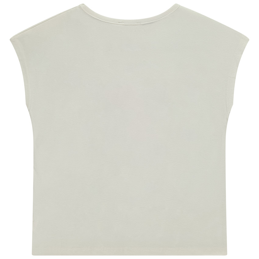 Camiseta de manga corta con flor efecto pétalos 3D para niña 