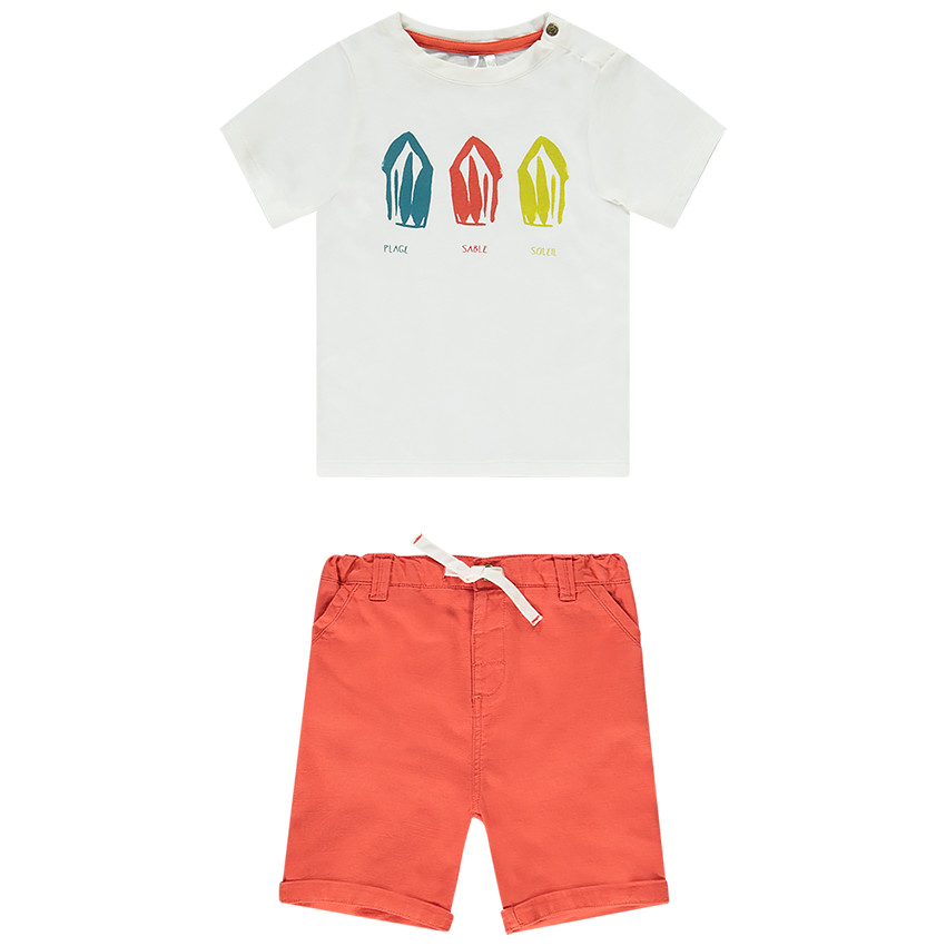 Ensemble t shirt manches courtes bermuda pour bebe garcon Orchestra