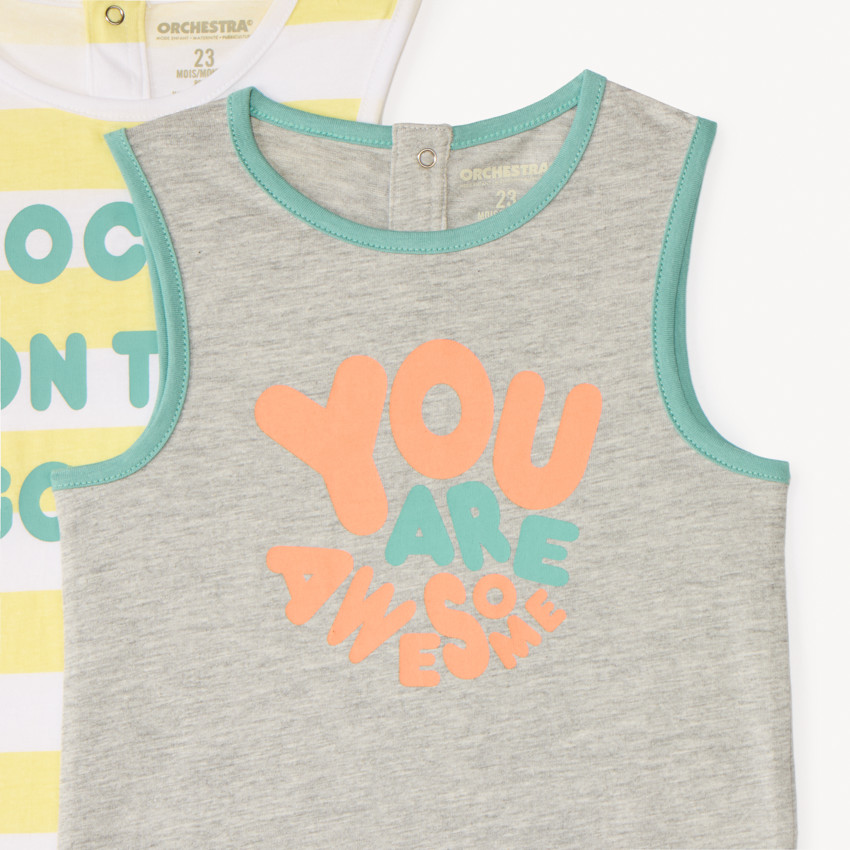 Lote de 5 camisetas sin mangas de algodón fancy para bebé niño 