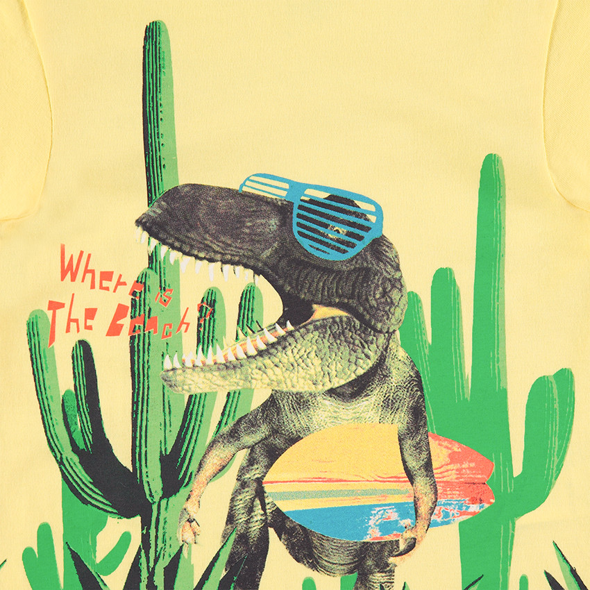 Camiseta de manga corta con dinosaurio estampado  Additional Camiseta de manga corta con dinosaurio estampado