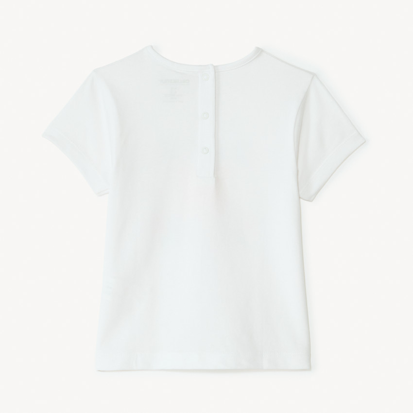 Camiseta de manga corta con estampado brillante para niña bebé 
