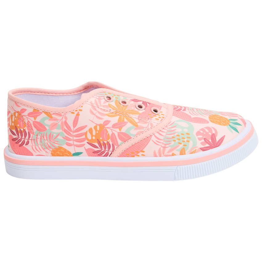 Zapatillas bajas de lona con estampado tropical para niña  Additional Zapatillas bajas de lona con estampado tropical para niña