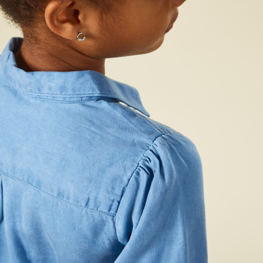 Vestido camisero con cinturón trenzado niña 