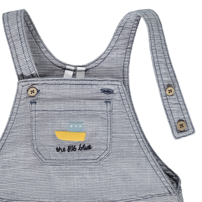 Ensemble 2 pièces avec salopette courte pour bébé garçon 