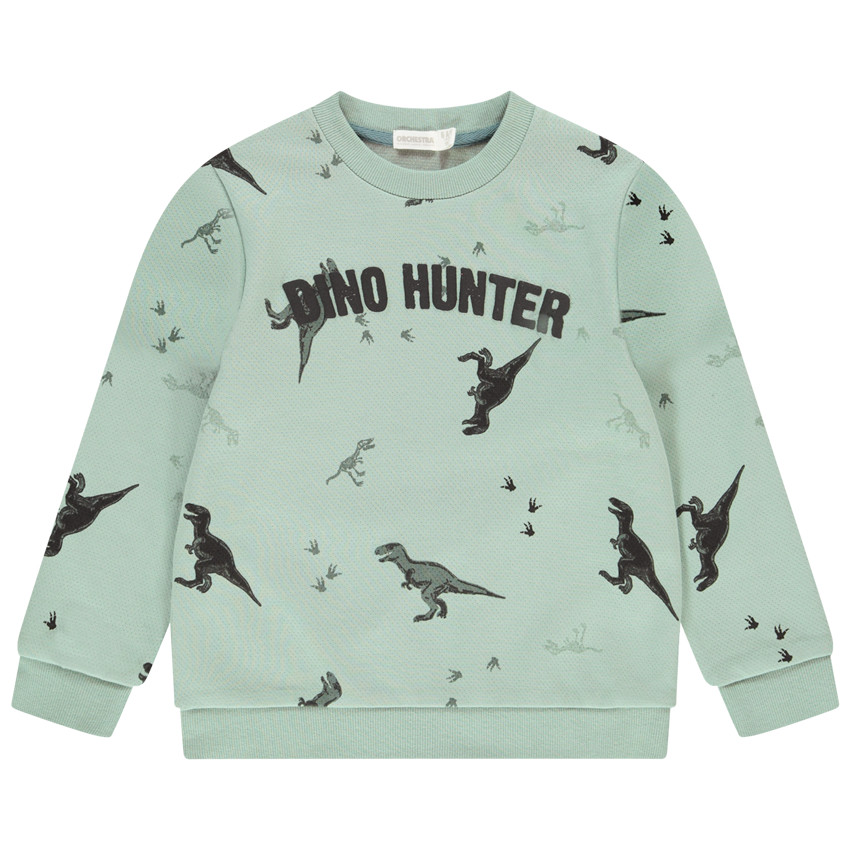 Sweat en molleton fancy imprimé dinosaures pour garçon Main Sweat en molleton fancy imprimé dinosaures pour garçon