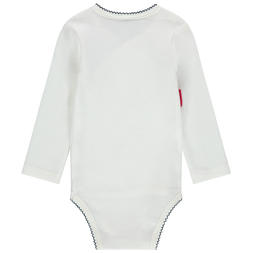 Body de manga larga  de algodón estampado Minnie con nudo  