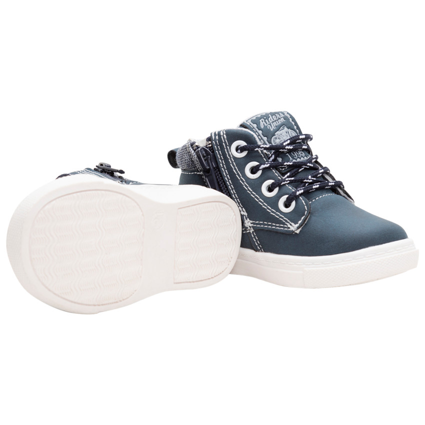 Botines con efecto de cuero con cordones redondos y cremallera lateral 