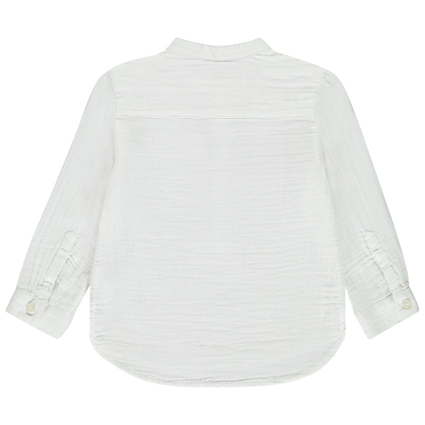 Camisa de manga larga de gasa de algodón para bebé niño. 