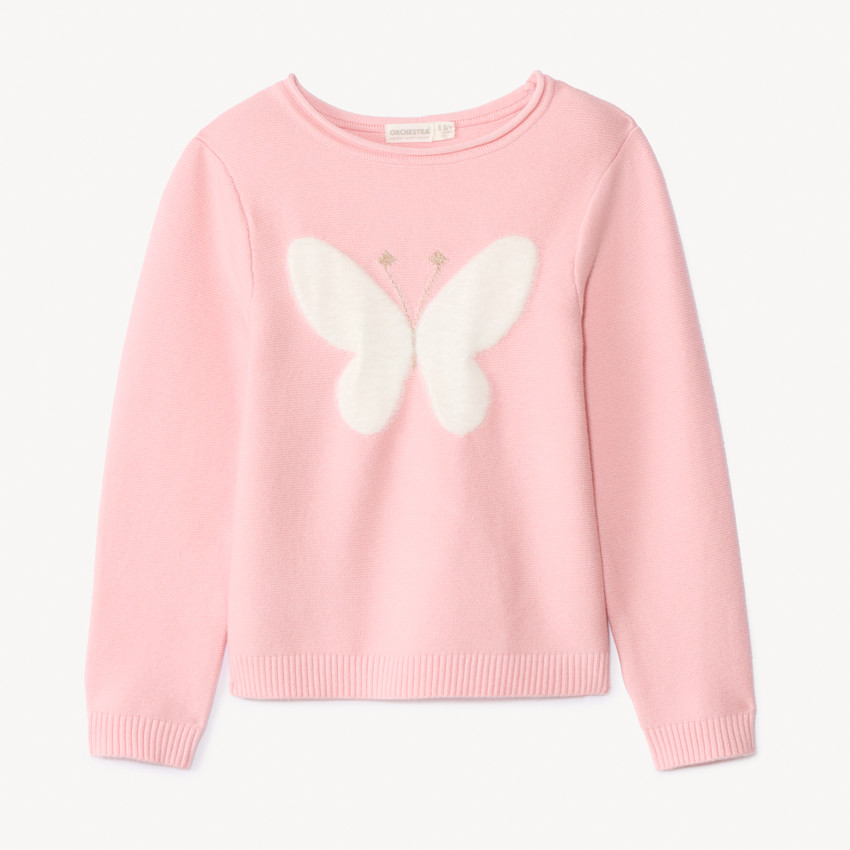 Jersey de manga larga de punto con motivo peludo para niña 