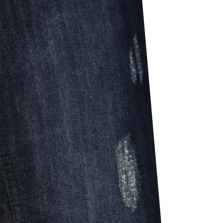 Jeans slim efecto usado con forro de tejido de punto 