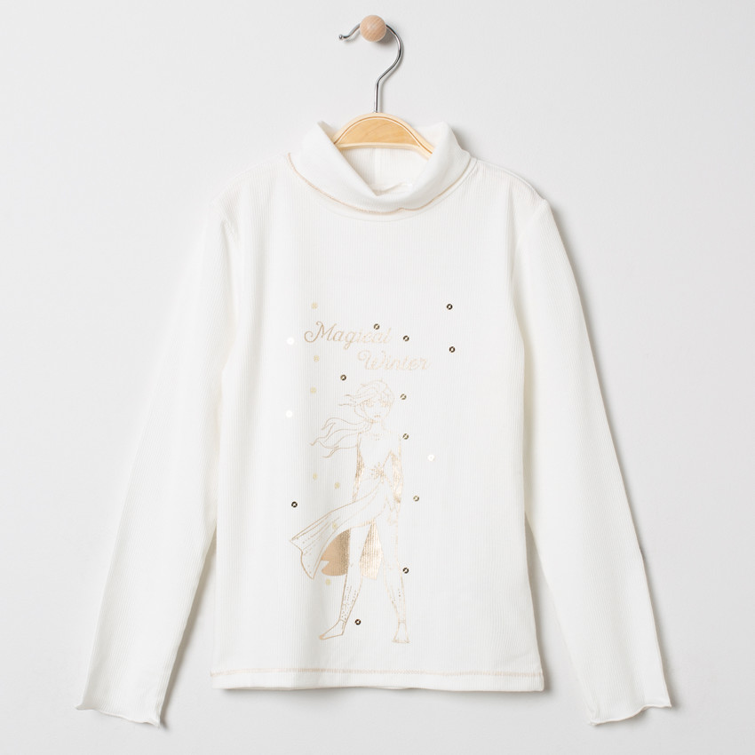 Sous-pull à col roulé motif danseuse et sequins 