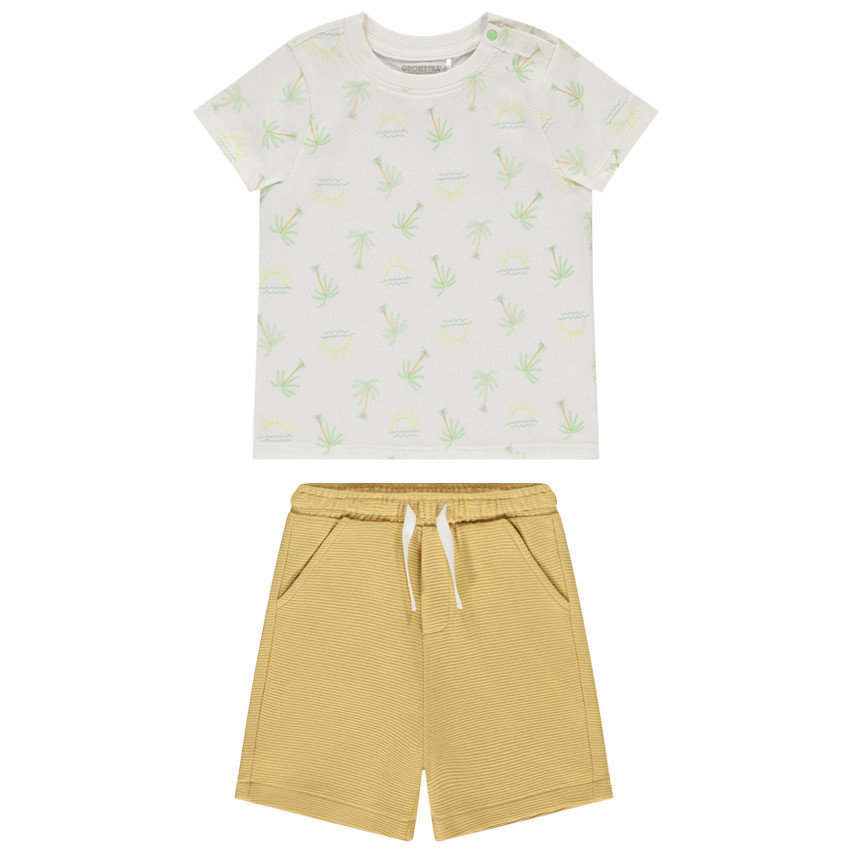 Conjunto de 2 piezas con estampado de palmeras para bebé niño 