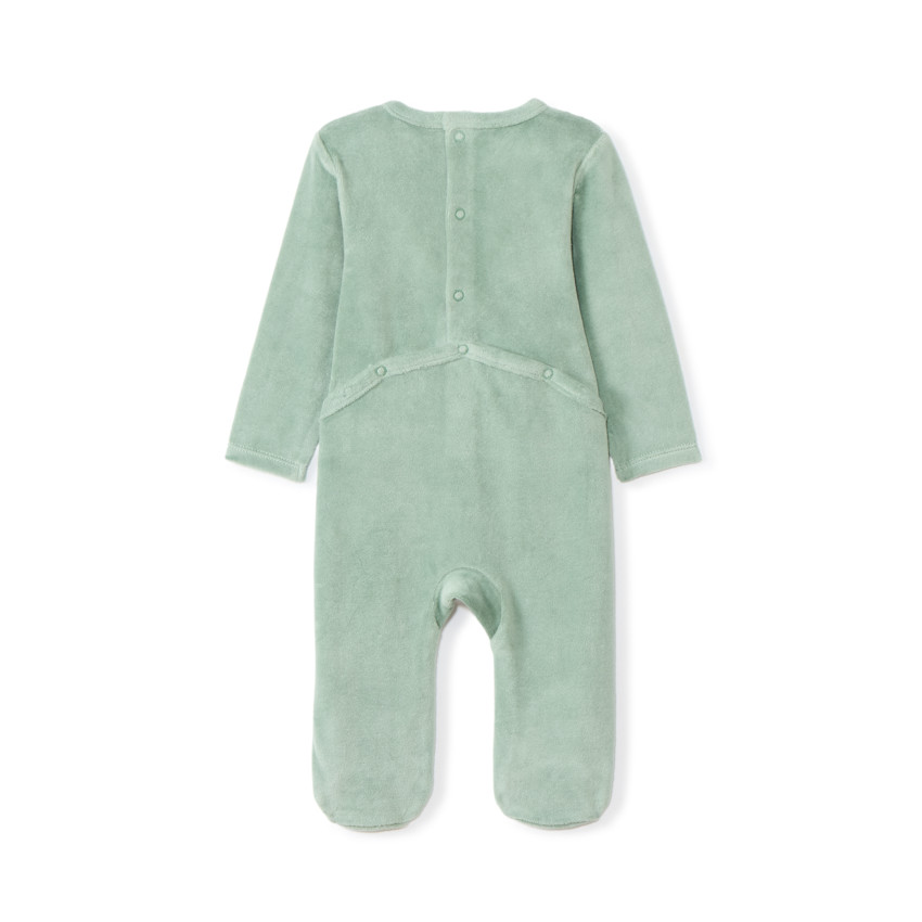 Pelele de terciopelo con bordado de animal para bebé niño 