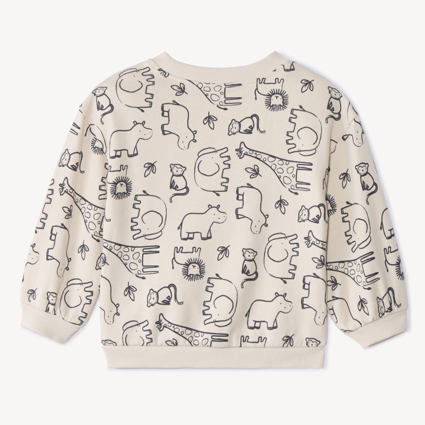 Sudadera de felpa oversize con estampado de animales para bebé niño 