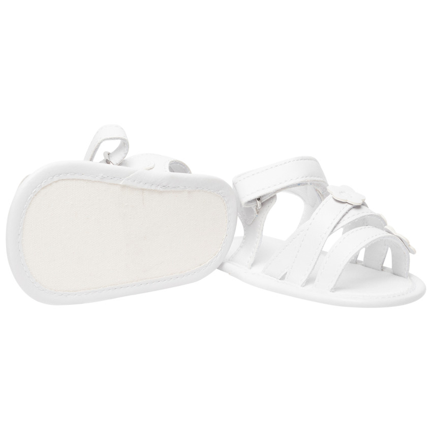 Sandalias velcro con parche de flores para bebé niña 