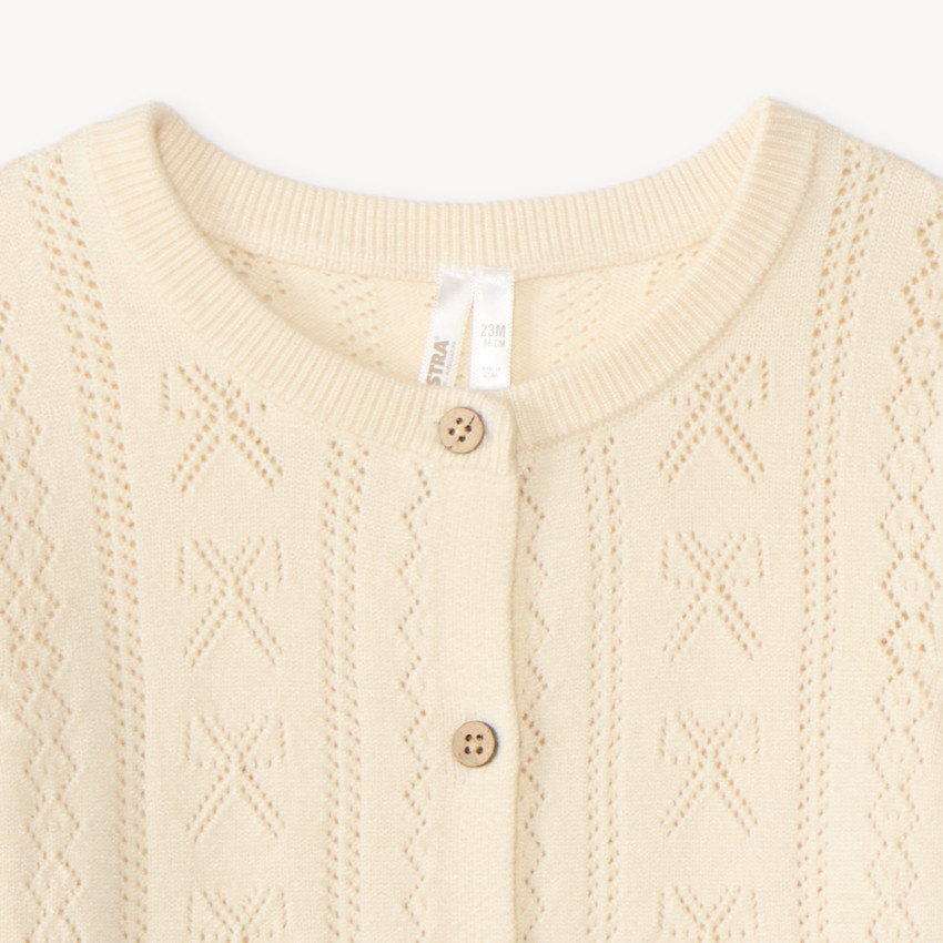 Chaqueta de punto calada para niña bebé 
